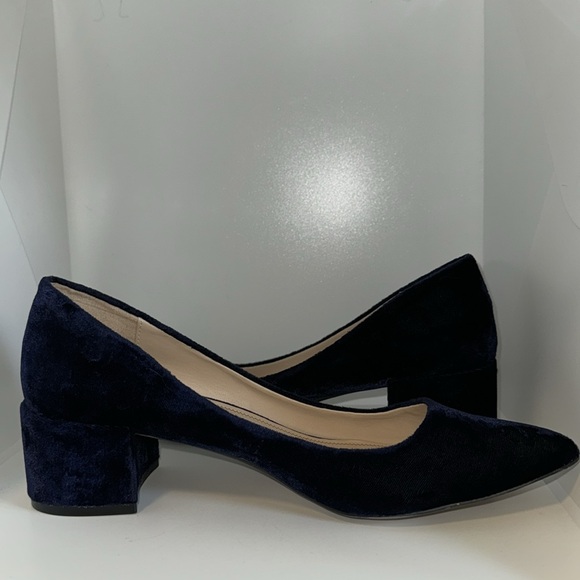 Zara Basic Navy Blue Velvet Block Heel Pumps Heels Women’s EU 39 - Picture 9 of 11